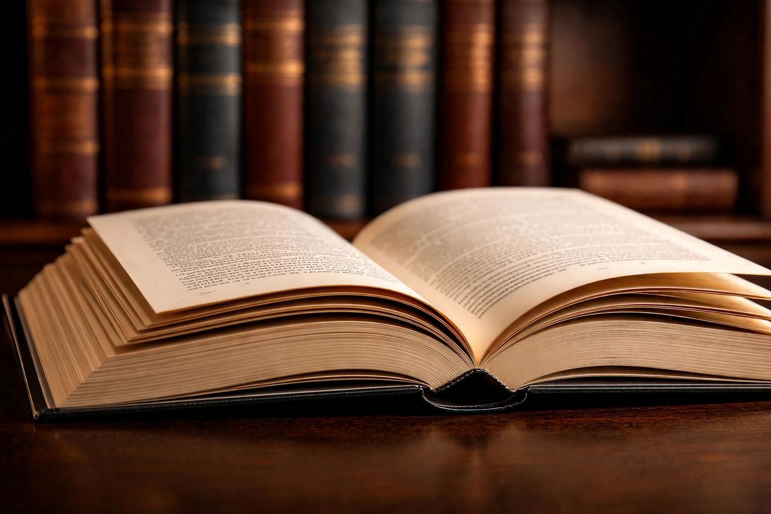 Illustration of an open law book with library backdrop