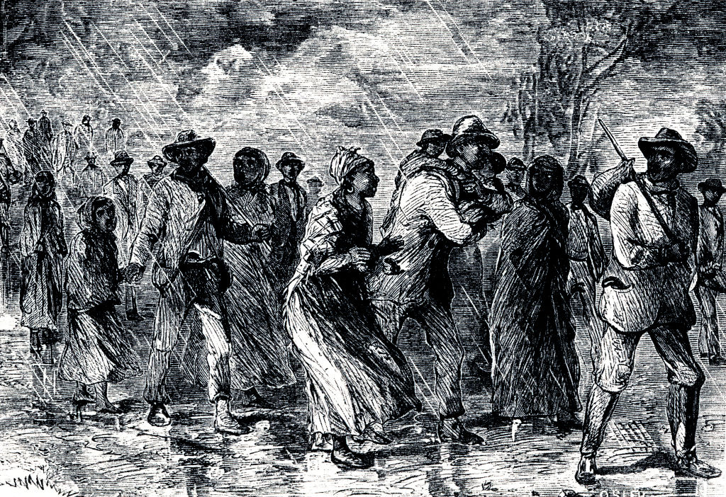 Historical illustration of the Underground Railroad network across Northern states